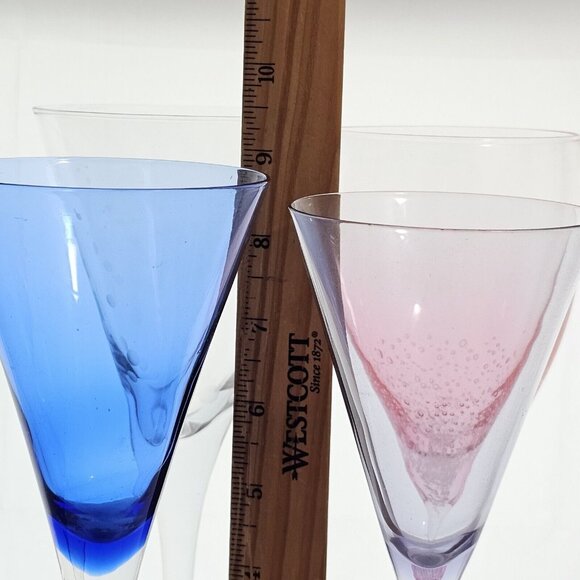 Mismatched Wine Glassware Collection set/4 vintage mixed design cocktail glasses - Picture 12 of 13